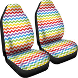Rainbow Chevron Pattern Print Universal Fit Car Seat Covers 102422