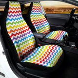 Rainbow Chevron Pattern Print Universal Fit Car Seat Covers 102422