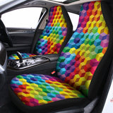 Rainbow Cubes Pattern Print Universal Fit Car Seat Covers 102422