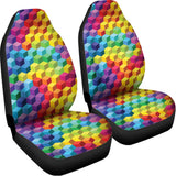 Rainbow Cubes Pattern Print Universal Fit Car Seat Covers 102422