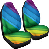 Rainbow Diagonal Lines Pattern Print Universal Fit Car Seat Covers 102422