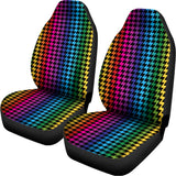 Rainbow Gay Pride Zigzag Pattern Print Universal Fit Car Seat Covers 102422