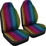 Rainbow Gay Pride Zigzag Pattern Print Universal Fit Car Seat Covers 102422