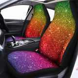 Rainbow (NOT Real) Glitter Artwork Print Universal Fit Car Seat Covers 102422