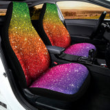 Rainbow (NOT Real) Glitter Artwork Print Universal Fit Car Seat Covers 102422