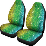 Rainbow (NOT Real) Glitter Print Universal Fit Car Seat Covers 102422