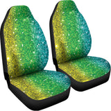Rainbow (NOT Real) Glitter Print Universal Fit Car Seat Covers 102422