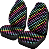 Rainbow Heart Pattern Print Universal Fit Car Seat Covers 102422