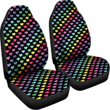 Rainbow Heart Pattern Print Universal Fit Car Seat Covers 102422