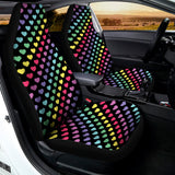 Rainbow Heart Pattern Print Universal Fit Car Seat Covers 102422