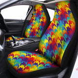 Rainbow Houndstooth Pattern Print Universal Fit Car Seat Covers 102422