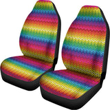 Rainbow Knitted Mexican Pattern Print Universal Fit Car Seat Covers 102422