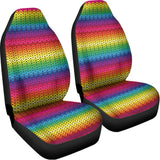 Rainbow Knitted Mexican Pattern Print Universal Fit Car Seat Covers 102422