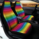 Rainbow Knitted Mexican Pattern Print Universal Fit Car Seat Covers 102422