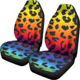 Rainbow Leopard Print Universal Fit Car Seat Covers 102422