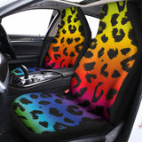 Rainbow Leopard Print Universal Fit Car Seat Covers 102422