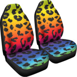 Rainbow Leopard Print Universal Fit Car Seat Covers 102422