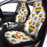 Rainbow LGBT Heart Pattern Print Universal Fit Car Seat Covers 102422