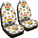 Rainbow LGBT Heart Pattern Print Universal Fit Car Seat Covers 102422