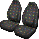 Rainbow LGBT Peace Sign Pattern Print Universal Fit Car Seat Covers 102422