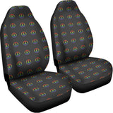 Rainbow LGBT Peace Sign Pattern Print Universal Fit Car Seat Covers 102422
