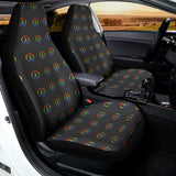 Rainbow LGBT Peace Sign Pattern Print Universal Fit Car Seat Covers 102422