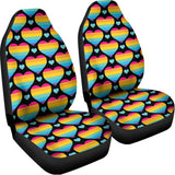 Rainbow LGBT Pride Heart Pattern Print Universal Fit Car Seat Covers 102422