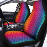 Rainbow Mermaid Scale Pattern Print Universal Fit Car Seat Covers 102422