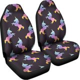 Rainbow Origami Unicorn Pattern Print Universal Fit Car Seat Covers 102422