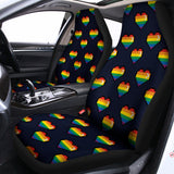 Rainbow Pixel 8-Bit LGBT Pride Heart Universal Fit Car Seat Covers 102422