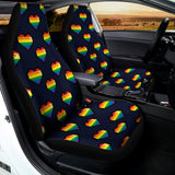 Rainbow Pixel 8-Bit LGBT Pride Heart Universal Fit Car Seat Covers 102422