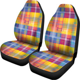 Rainbow Plaid Pattern Print Universal Fit Car Seat Covers 102422