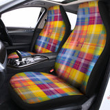 Rainbow Plaid Pattern Print Universal Fit Car Seat Covers 102422