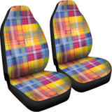 Rainbow Plaid Pattern Print Universal Fit Car Seat Covers 102422