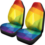 Rainbow Polygonal Geometric Print Universal Fit Car Seat Covers 102422