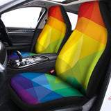 Rainbow Polygonal Geometric Print Universal Fit Car Seat Covers 102422