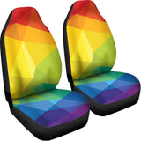 Rainbow Polygonal Geometric Print Universal Fit Car Seat Covers 102422
