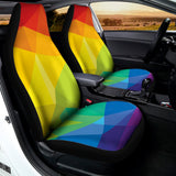 Rainbow Polygonal Geometric Print Universal Fit Car Seat Covers 102422