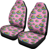 Rainbow Poop Pattern Print Universal Fit Car Seat Covers 102422