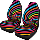 Rainbow Psychedelic Swirl Print Universal Fit Car Seat Covers 102422