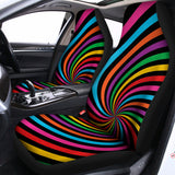 Rainbow Psychedelic Swirl Print Universal Fit Car Seat Covers 102422