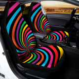 Rainbow Psychedelic Swirl Print Universal Fit Car Seat Covers 102422