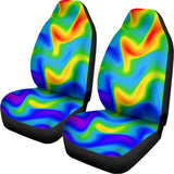 Rainbow Psychedelic Trippy Print Universal Fit Car Seat Covers 102422