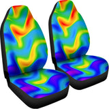Rainbow Psychedelic Trippy Print Universal Fit Car Seat Covers 102422