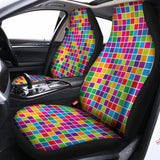 Rainbow Squares Pattern Print Universal Fit Car Seat Covers 102422