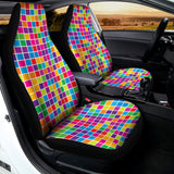 Rainbow Squares Pattern Print Universal Fit Car Seat Covers 102422