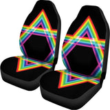 Rainbow Star of David Print Universal Fit Car Seat Covers 102422