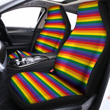 Rainbow Stripe Print Universal Fit Car Seat Covers 102422