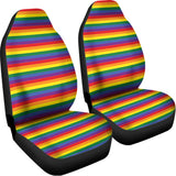 Rainbow Stripe Print Universal Fit Car Seat Covers 102422