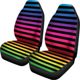 Rainbow Striped Pattern Print Universal Fit Car Seat Covers 102422
